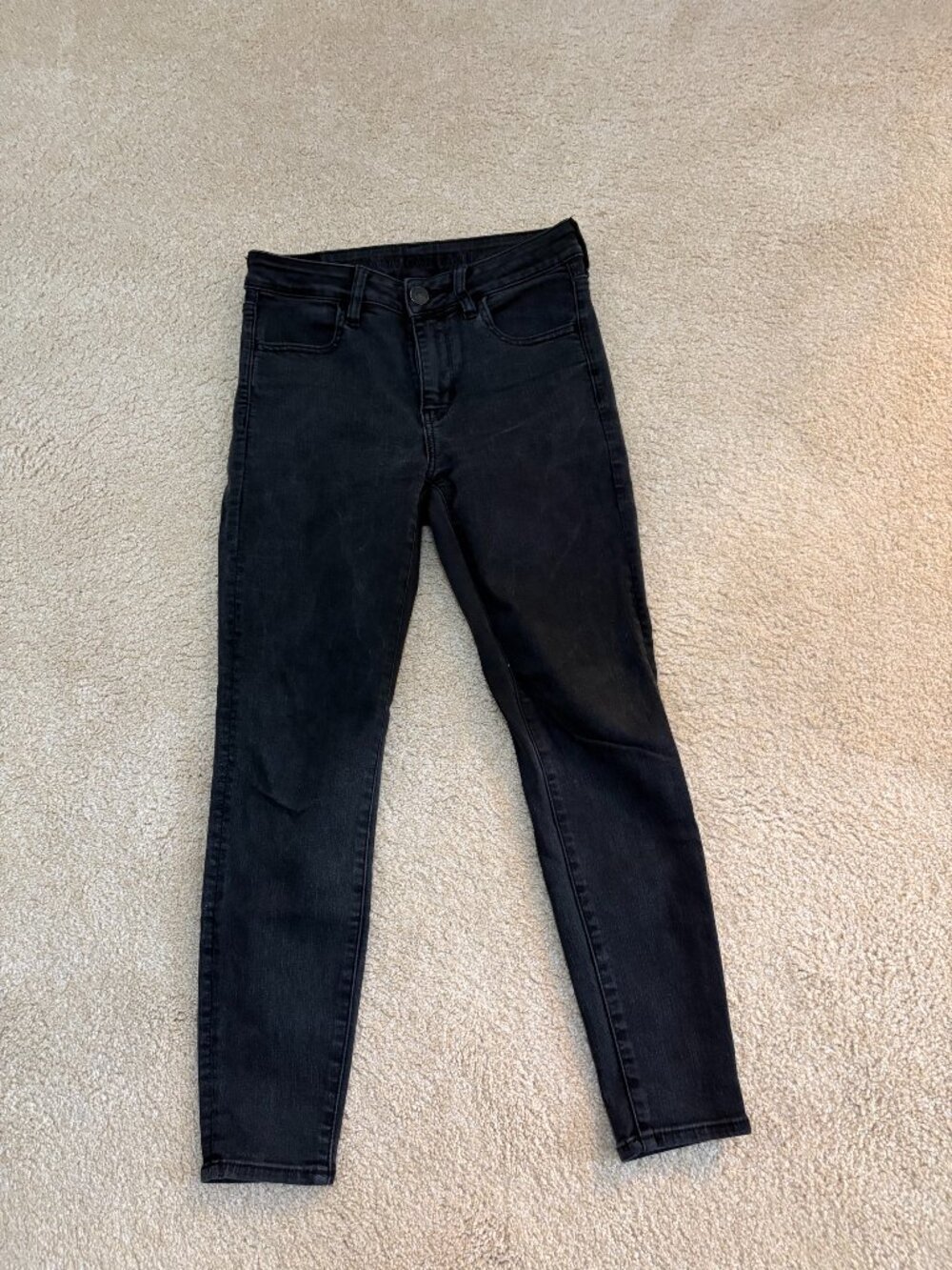 American Eagle Black Skinny Jeans Size 4 X-Short Stretch Denim